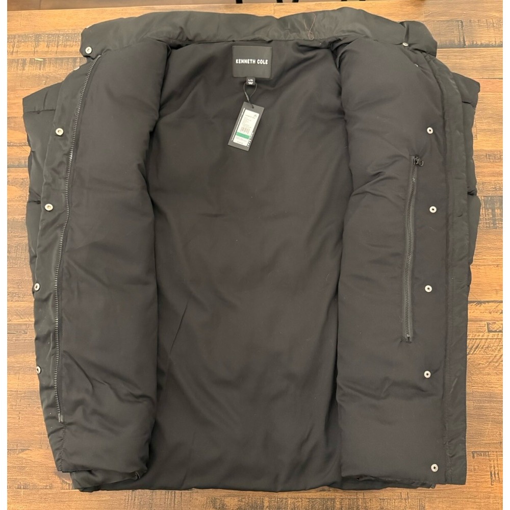 Kenneth Cole Puffer Vest Womens L/XL Black Zip Snap Stand Up Neck NWT $139 - Picture 10 of 11